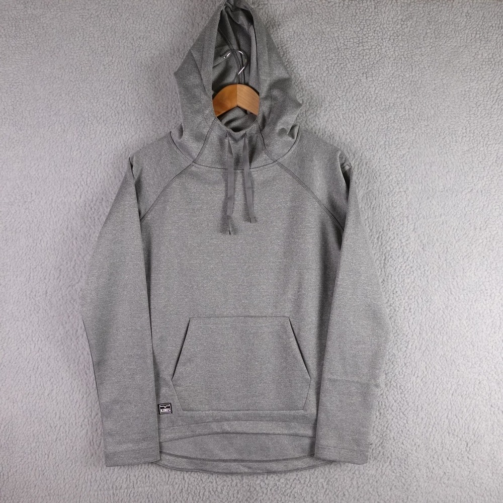 Kimes Ranch Mens Performance Hoodie Grey Heather Raglan Pullover Size M